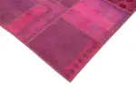 Patchwork Pembe Pamuk Üzerine Yün El Dokuma Kilim-208x306 - Görsel 4