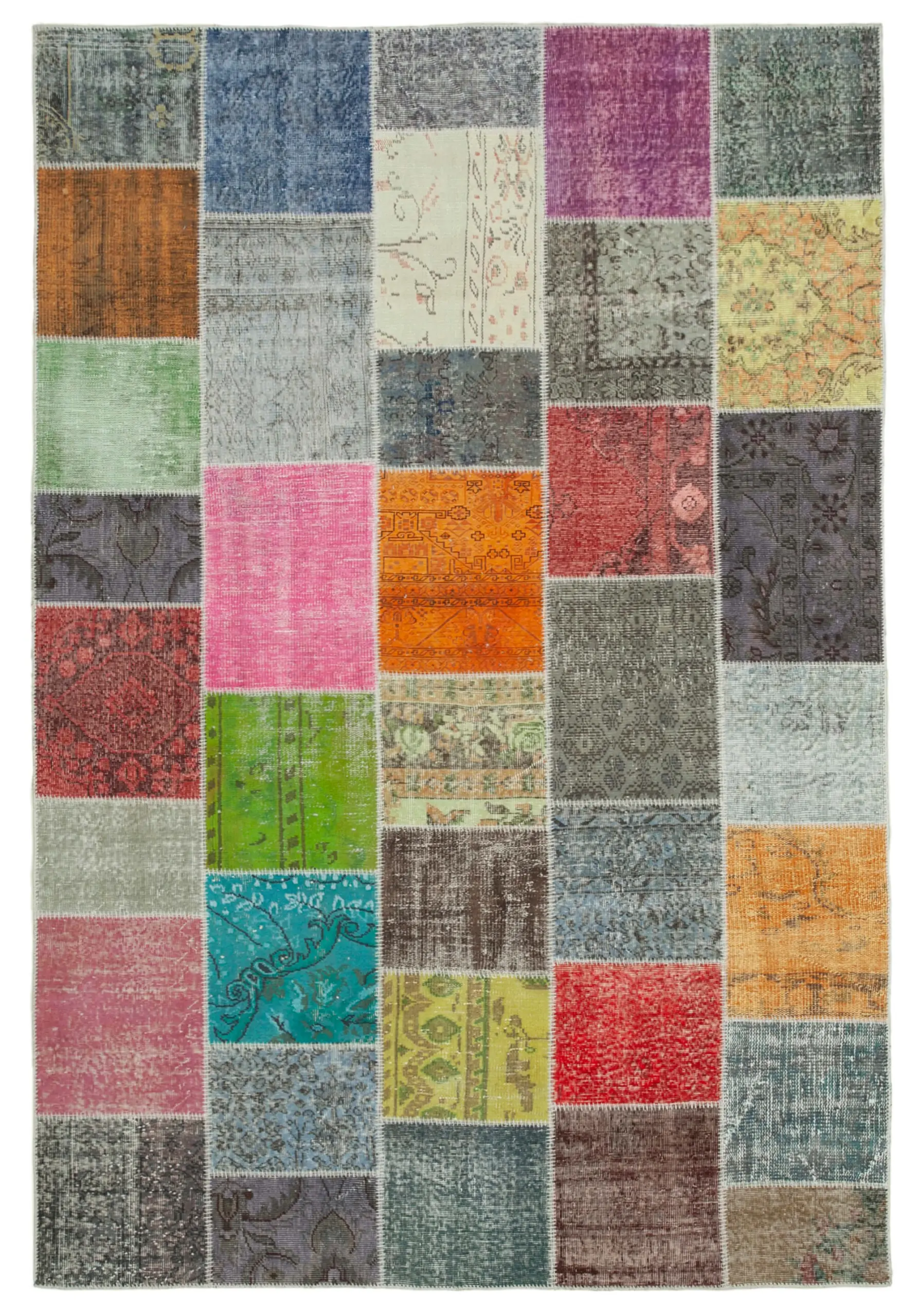 Rc_31478_0_Multicolor_Patchwork_Rugs Patchwork Multi Pamuk Üzerine Yün El Dokuma Kilim-205x300 - Görsel 1