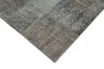 Patchwork Gri Pamuk Üzerine Yün El Dokuma Kilim-199x301 - Görsel 4