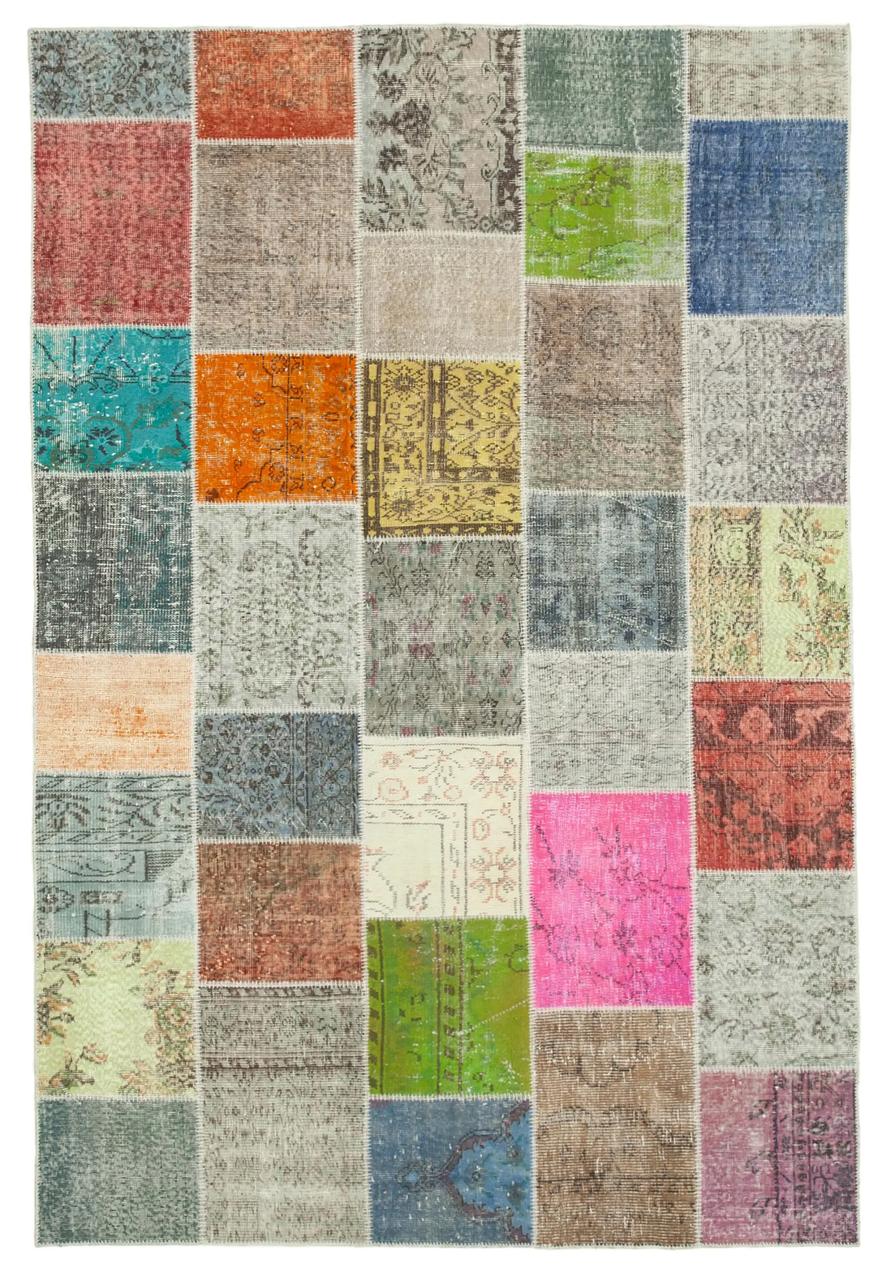 Rc_31485_0_Multicolor_Patchwork_Rugs Patchwork Multi Pamuk Üzerine Yün El Dokuma Kilim-206x299 - Görsel 1