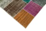 Patchwork Multi Pamuk Üzerine Yün El Dokuma Kilim-205x297 - Görsel 4