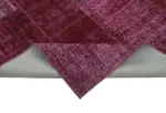 Patchwork Kırmızı Pamuk Üzerine Yün El Dokuma Kilim-199x300 - Görsel 6
