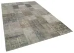 Patchwork Gri Pamuk Üzerine Yün El Dokuma Kilim-200x297 - Görsel 2