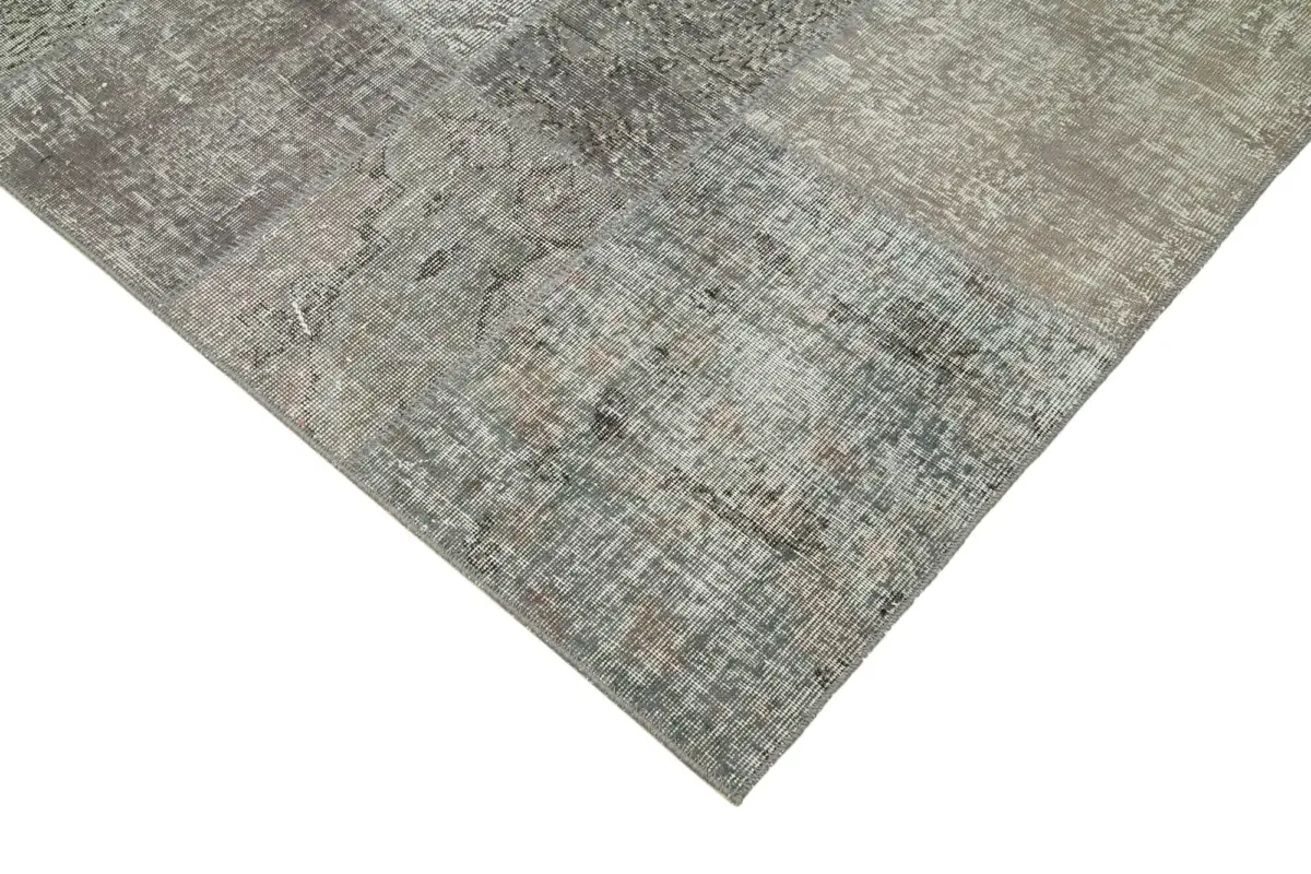 Patchwork Gri Pamuk Üzerine Yün El Dokuma Kilim-200x297 - Görsel 4