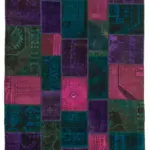 Patchwork Multi Pamuk Üzerine Yün El Dokuma Kilim-202x310