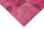 Patchwork Pembe Pamuk Üzerine Yün El Dokuma Kilim-200x300 - Görsel 4