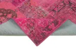 Patchwork Pembe Pamuk Üzerine Yün El Dokuma Kilim-200x300 - Görsel 6
