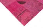 Patchwork Pembe Pamuk Üzerine Yün El Dokuma Kilim-207x299 - Görsel 4