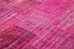 Patchwork Pembe Pamuk Üzerine Yün El Dokuma Kilim-206x302 - Görsel 5