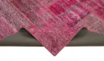 Patchwork Pembe Pamuk Üzerine Yün El Dokuma Kilim-186x288 - Görsel 6
