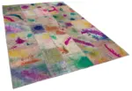 Patchwork Multi Pamuk Üzerine Yün El Dokuma Kilim-204x300 - Görsel 2