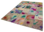 Patchwork Multi Pamuk Üzerine Yün El Dokuma Kilim-200x301 - Görsel 3