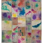 Patchwork Multi Pamuk Üzerine Yün El Dokuma Kilim-203x303