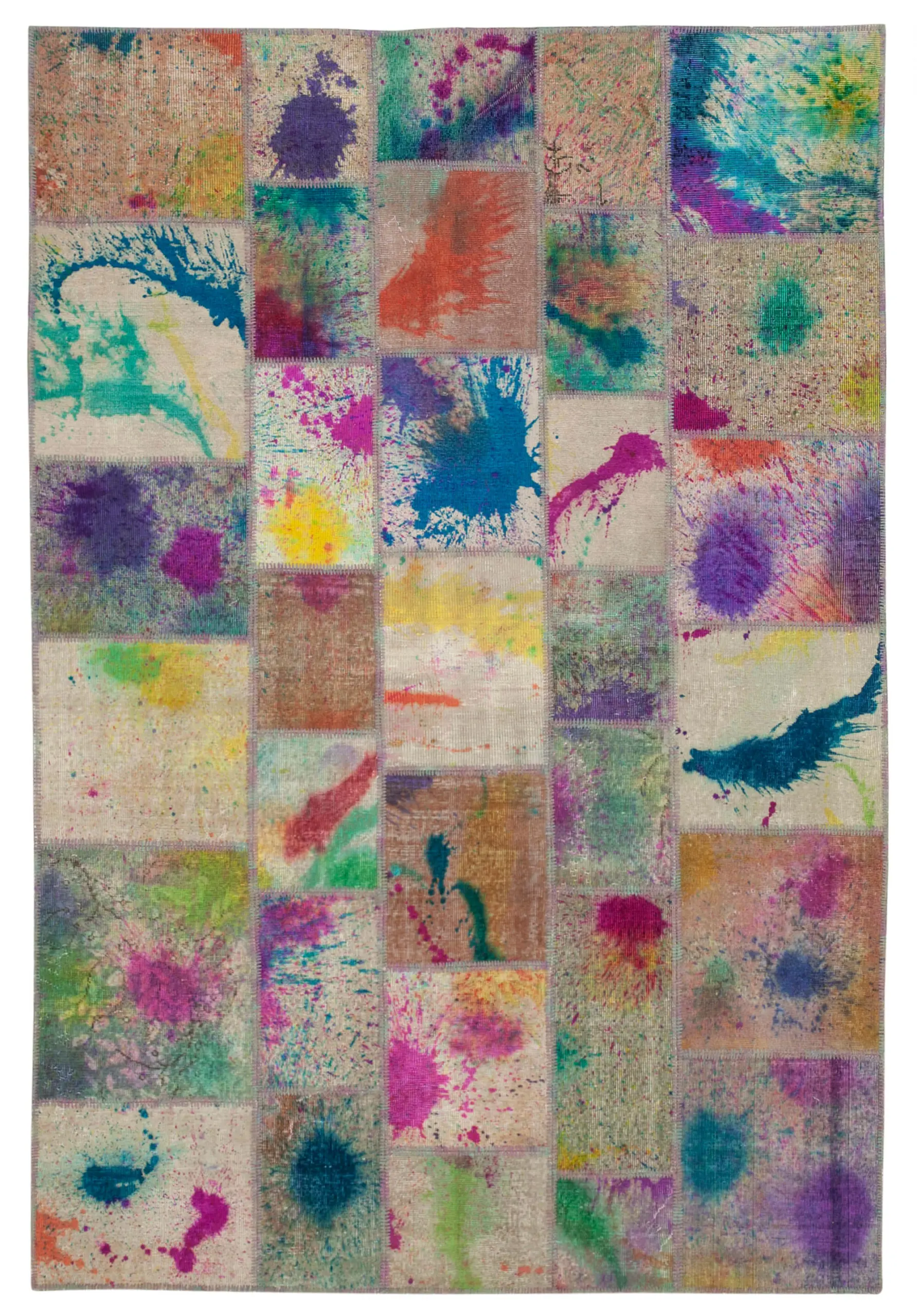 Rc_31558_0_Multicolor_Patchwork_Rugs Patchwork Multi Pamuk Üzerine Yün El Dokuma Kilim-203x303 - Görsel 1