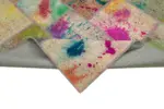 Patchwork Multi Pamuk Üzerine Yün El Dokuma Kilim-203x303 - Görsel 6