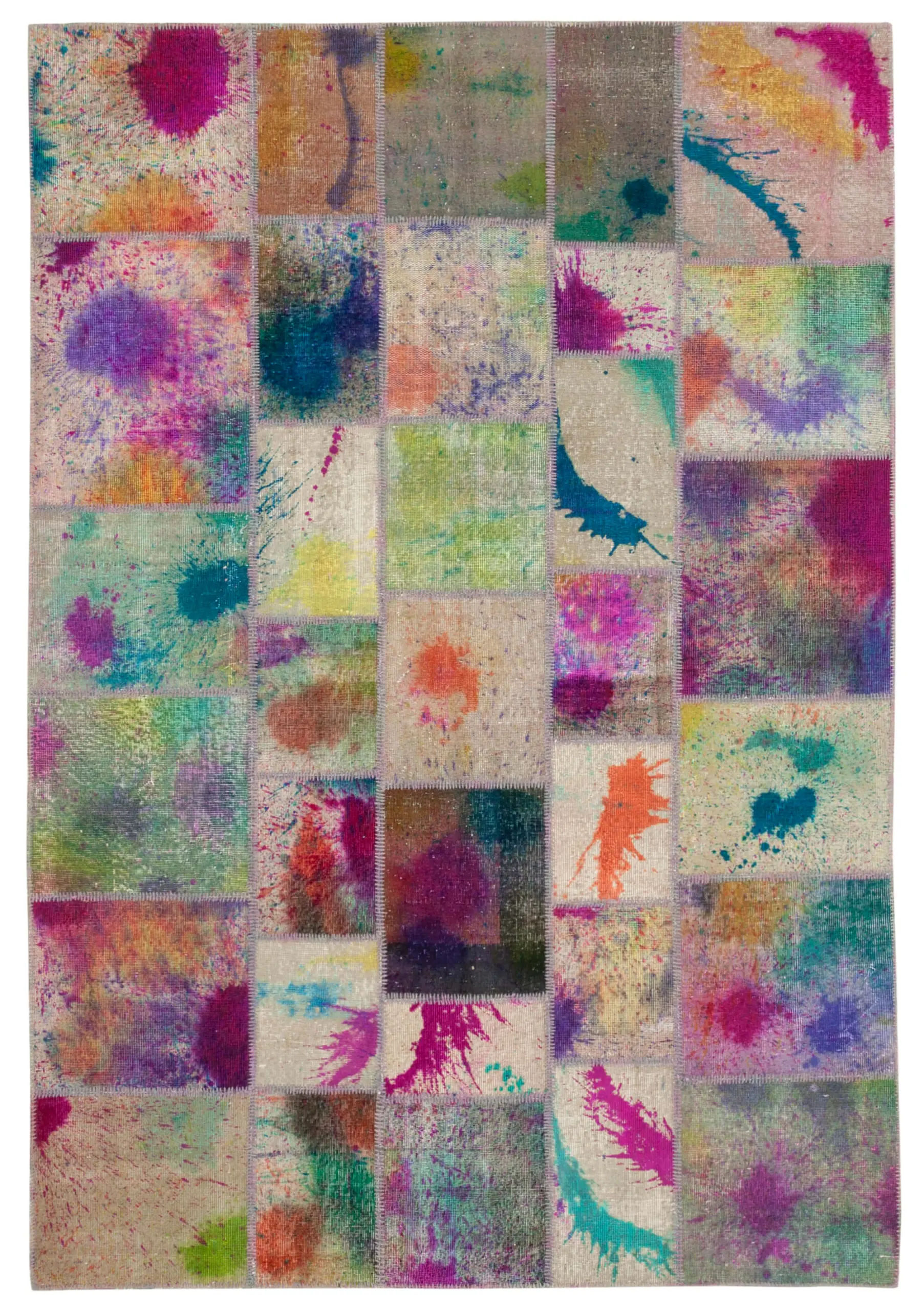 Rc_31562_0_Multicolor_Patchwork_Rugs Patchwork Multi Pamuk Üzerine Yün El Dokuma Kilim-205x300 - Görsel 1