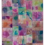 Patchwork Multi Pamuk Üzerine Yün El Dokuma Kilim-197x300