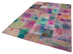 Patchwork Multi Pamuk Üzerine Yün El Dokuma Kilim-197x300 - Görsel 3