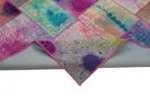 Patchwork Multi Pamuk Üzerine Yün El Dokuma Kilim-197x300 - Görsel 6