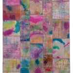 Patchwork Multi Pamuk Üzerine Yün El Dokuma Kilim-199x298