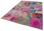 Patchwork Multi Pamuk Üzerine Yün El Dokuma Kilim-199x298 - Görsel 3