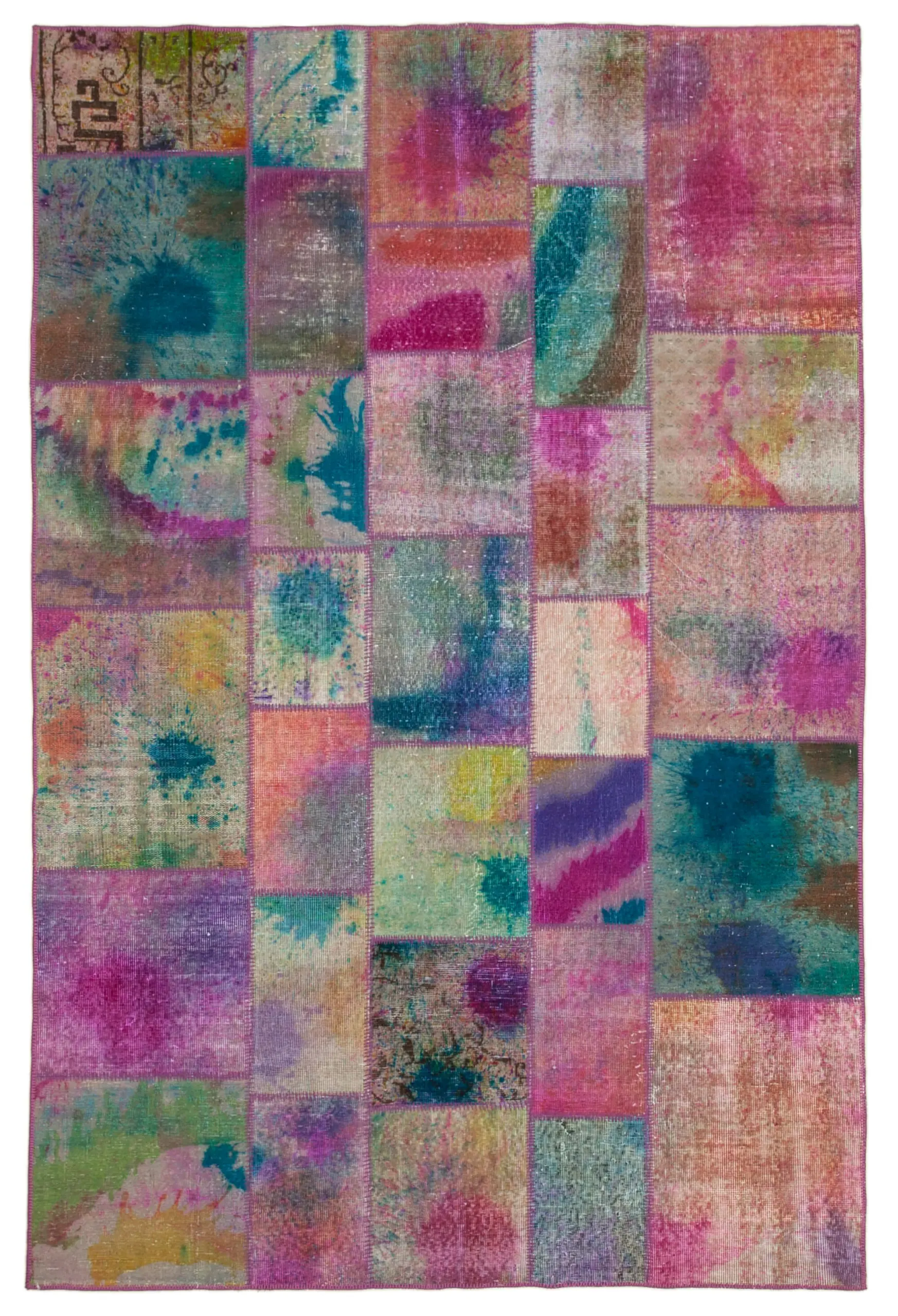 Rc_31570_0_Multicolor_Patchwork_Rugs Patchwork Multi Pamuk Üzerine Yün El Dokuma Kilim-198x299 - Görsel 1
