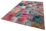 Patchwork Multi Pamuk Üzerine Yün El Dokuma Kilim-198x299 - Görsel 3