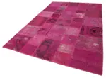 Patchwork Pembe Pamuk Üzerine Yün El Dokuma Kilim-200x306 - Görsel 3
