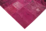 Patchwork Pembe Pamuk Üzerine Yün El Dokuma Kilim-200x306 - Görsel 4