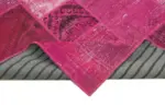 Patchwork Pembe Pamuk Üzerine Yün El Dokuma Kilim-200x306 - Görsel 6
