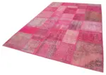 Patchwork Pembe Pamuk Üzerine Yün El Dokuma Kilim-200x302 - Görsel 3