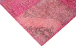 Patchwork Pembe Pamuk Üzerine Yün El Dokuma Kilim-200x302 - Görsel 4