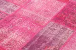 Patchwork Pembe Pamuk Üzerine Yün El Dokuma Kilim-200x302 - Görsel 5