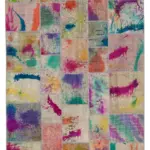 Patchwork Multi Pamuk Üzerine Yün El Dokuma Kilim-206x305