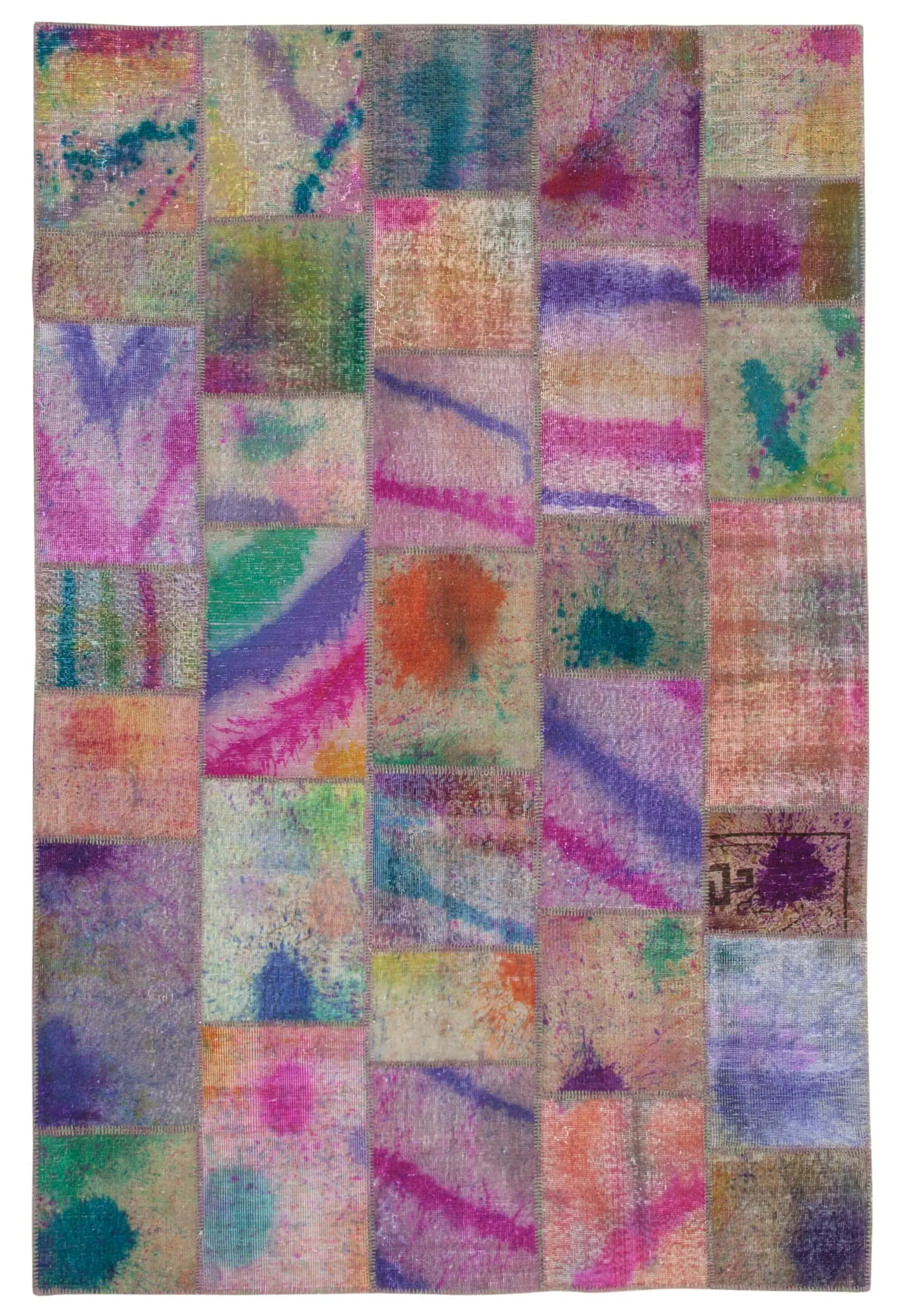 Rc_31596_0_Multicolor_Patchwork_Rugs Patchwork Multi Pamuk Üzerine Yün El Dokuma Kilim-198x301 - Görsel 1