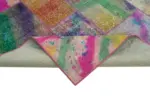 Patchwork Multi Pamuk Üzerine Yün El Dokuma Kilim-196x300 - Görsel 6