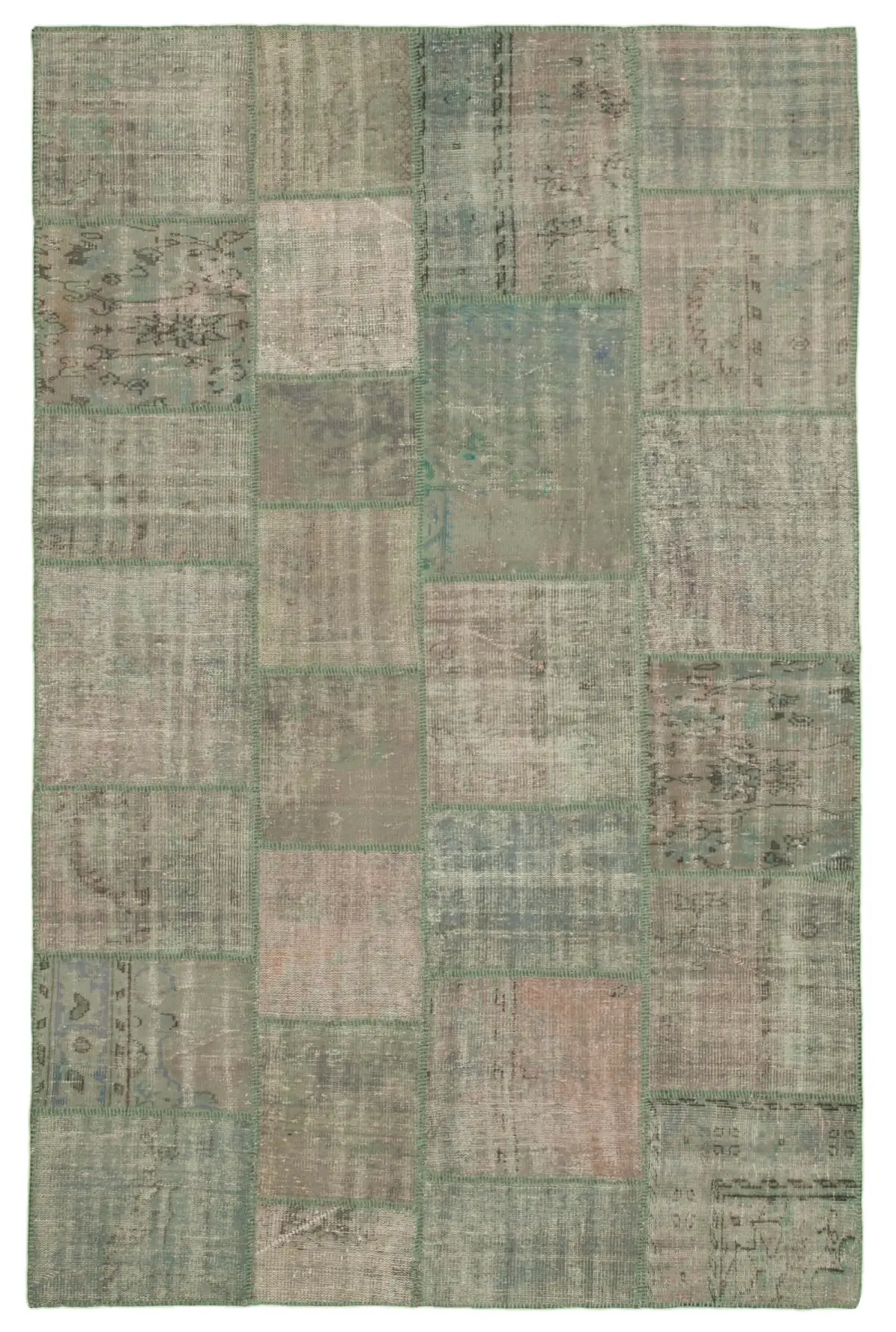 Rc_31603_0_Grey_Patchwork_Rugs Patchwork Gri Pamuk Üzerine Yün El Dokuma Kilim-200x303 - Görsel 1