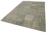 Patchwork Gri Pamuk Üzerine Yün El Dokuma Kilim-200x303 - Görsel 3