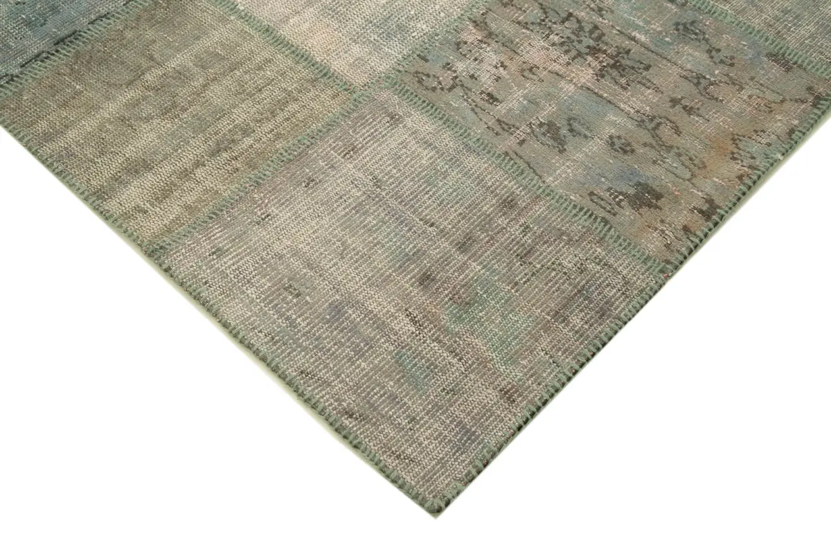 Patchwork Gri Pamuk Üzerine Yün El Dokuma Kilim-200x303 - Görsel 4