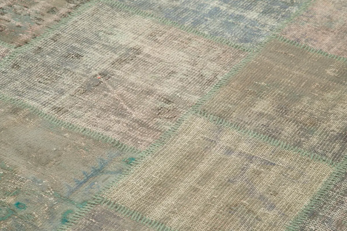 Patchwork Gri Pamuk Üzerine Yün El Dokuma Kilim-200x303 - Görsel 5