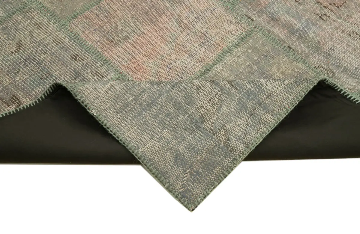 Patchwork Gri Pamuk Üzerine Yün El Dokuma Kilim-200x303 - Görsel 6
