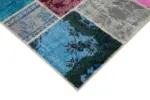 Patchwork Multi Pamuk Üzerine Yün El Dokuma Kilim-204x304 - Görsel 4