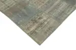 Patchwork Gri Pamuk Üzerine Yün El Dokuma Kilim-196x301 - Görsel 4