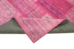 Patchwork Pembe Pamuk Üzerine Yün El Dokuma Kilim-207x304 - Görsel 6