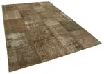 Patchwork Kahverengi Pamuk Üzerine Yün El Dokuma Kilim-200x298 - Görsel 2
