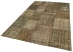 Patchwork Kahverengi Pamuk Üzerine Yün El Dokuma Kilim-200x298 - Görsel 3