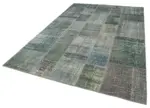 Patchwork Gri Pamuk Üzerine Yün El Dokuma Kilim-200x300 - Görsel 3