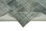 Patchwork Gri Pamuk Üzerine Yün El Dokuma Kilim-200x300 - Görsel 6