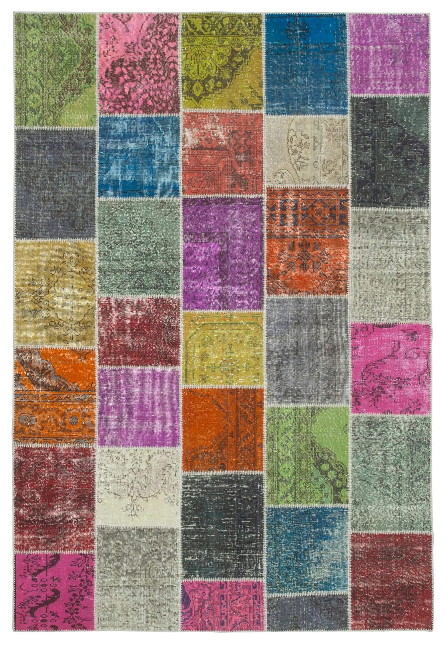 Rc_31651_0_Multicolor_Patchwork_Rugs Patchwork Multi Pamuk Üzerine Yün El Dokuma Kilim-204x300 - Görsel 1