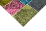 Patchwork Multi Pamuk Üzerine Yün El Dokuma Kilim-204x300 - Görsel 4